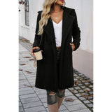 Fuzzy Fleece Hooded Button Lapel Knee Long Coat | Coat - Women's | Coat, F, new arrival, shoppe247 | Elings