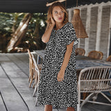 Wild Safari Ruffled Tunic Midi Dress