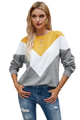 Color Block Comfort Crew Neck Long Sleeve Shirt