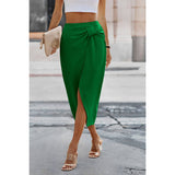 Solid Wrap Cross Self Belt Skirt | Skirt - Women's | F, new arrival, shoppe247, Skirt | Elings