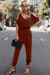 Cold Shoulder Wrap Detail Jumpsuit