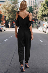 Cold Shoulder Wrap Detail Jumpsuit