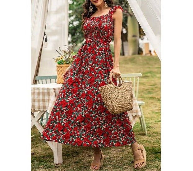 Sleeveless Floral Low Neck Max Dress | Dress - Women's | Dress, F, maxi dress, new arrival | Elings