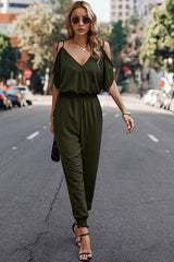 Cold Shoulder Wrap Detail Jumpsuit