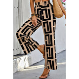 Allover Print Elastic Waist Band Fit Pant