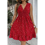 Plus Ruched Ealstic Waist Ruffle Floral Dress | Dress - Women's | new arrival, plus, plus dress, shoppe247 | Elings