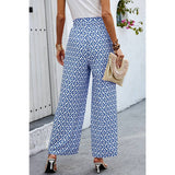 Elastic Waist Belt Pockets Wide Leg Pant