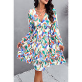 Floral Print Open Back Knot Hem Ruffle Dress