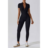 Half Zipper Bodysuit Breathable Fitness Jumpsuit | Jumpsuit - Women's | eb bottoms, eb sports, F, new arrival, shoppe247 | Elings