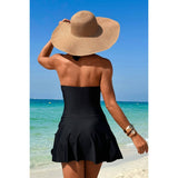 Halter Neck Twisted Tie Knot Front Dress Swimsuit