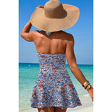 Halter Neck Twisted Tie Knot Front Dress Swimsuit