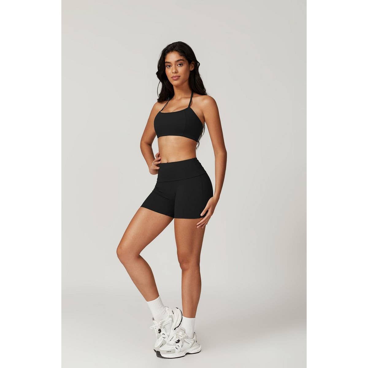 High Elastic Wide Waist Band Solid Shorts