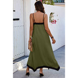 Low Back V Neck Sleeveless Loose A Line Dress