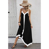 Low Back V Neck Sleeveless Loose A Line Dress