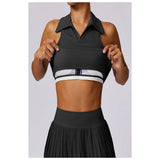 One Piece Bra Lapel High Waist Athletic Yoga Top