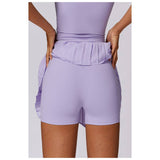 Pleated Solid Wide Waistband Sports Pocket Skirt