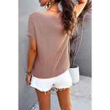 Round Neck Drop Shoulder Pocket Knit Sweater