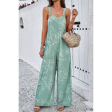 Sleeveless Button Wide Leg Pockets Jumpsuit