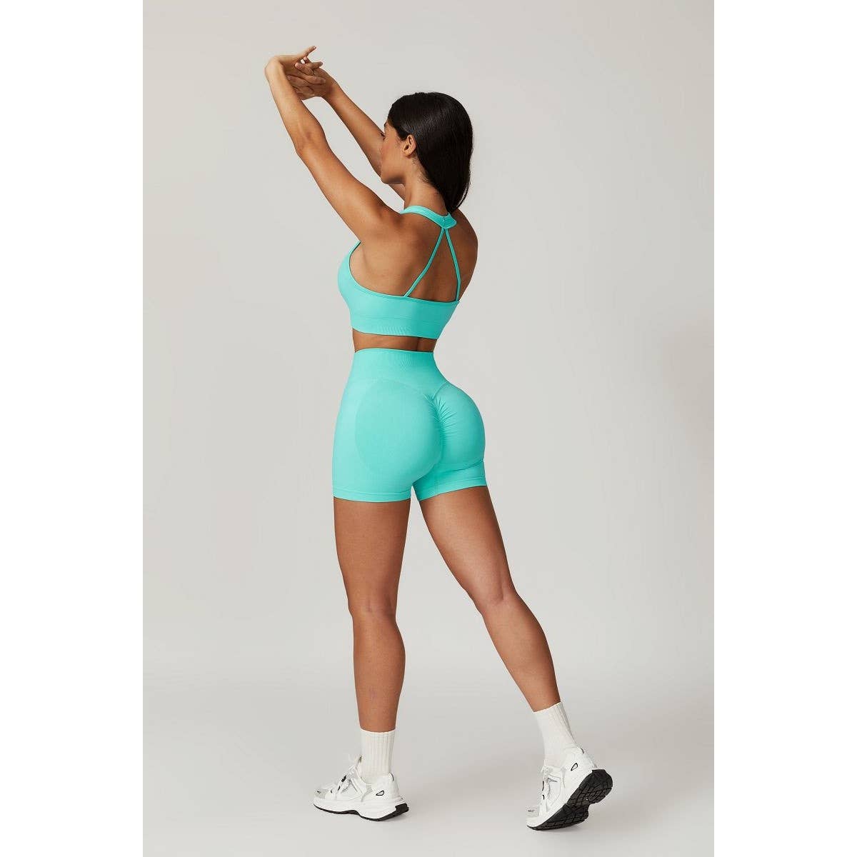 Solid Bodycon High Elasticity Yoga Cross Shorts