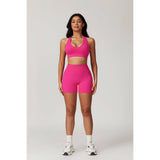 Solid Bodycon High Elasticity Yoga Cross Shorts