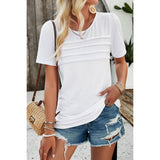 Solid Color Block Round Neck Fit Shirt - Elings