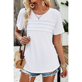 Solid Color Block Round Neck Fit Shirt - Elings