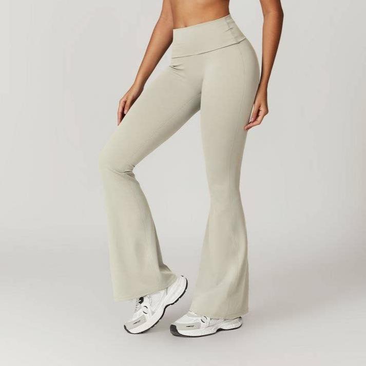 Solid Elastic Band Flared Fit Long Sport Pants | Pants - Women's | eb bottoms, eb sports, F, new arrival, shoppe247 | Elings