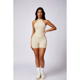 Solid Halter One Piece Suit Gym Cut Out Romper | Jumpsuit - Women's | eb bottoms, eb sports, F, new arrival, shoppe247 | Elings