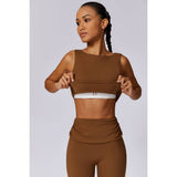 Solid Sport Sleeveless High Waist Low Back Top