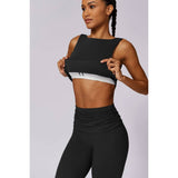 Solid Sport Sleeveless High Waist Low Back Top