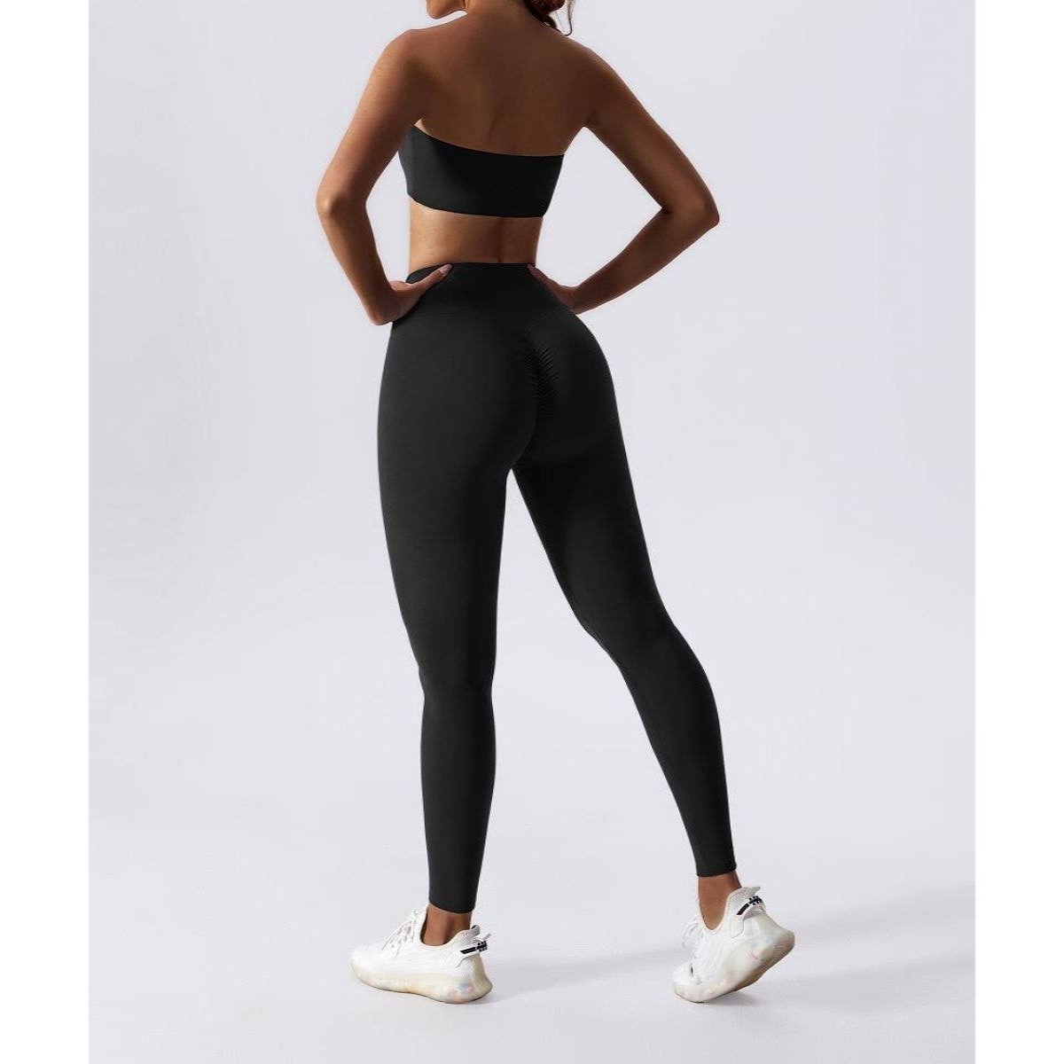 Solid Wide Waist Band Tight Fit Drawstring Legging