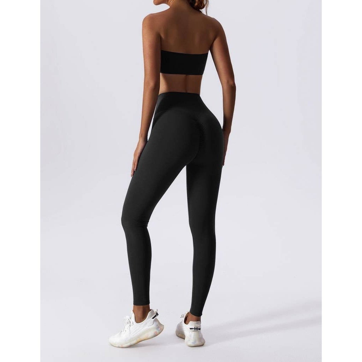 Solid Wide Waist Band Tight Fit Drawstring Legging