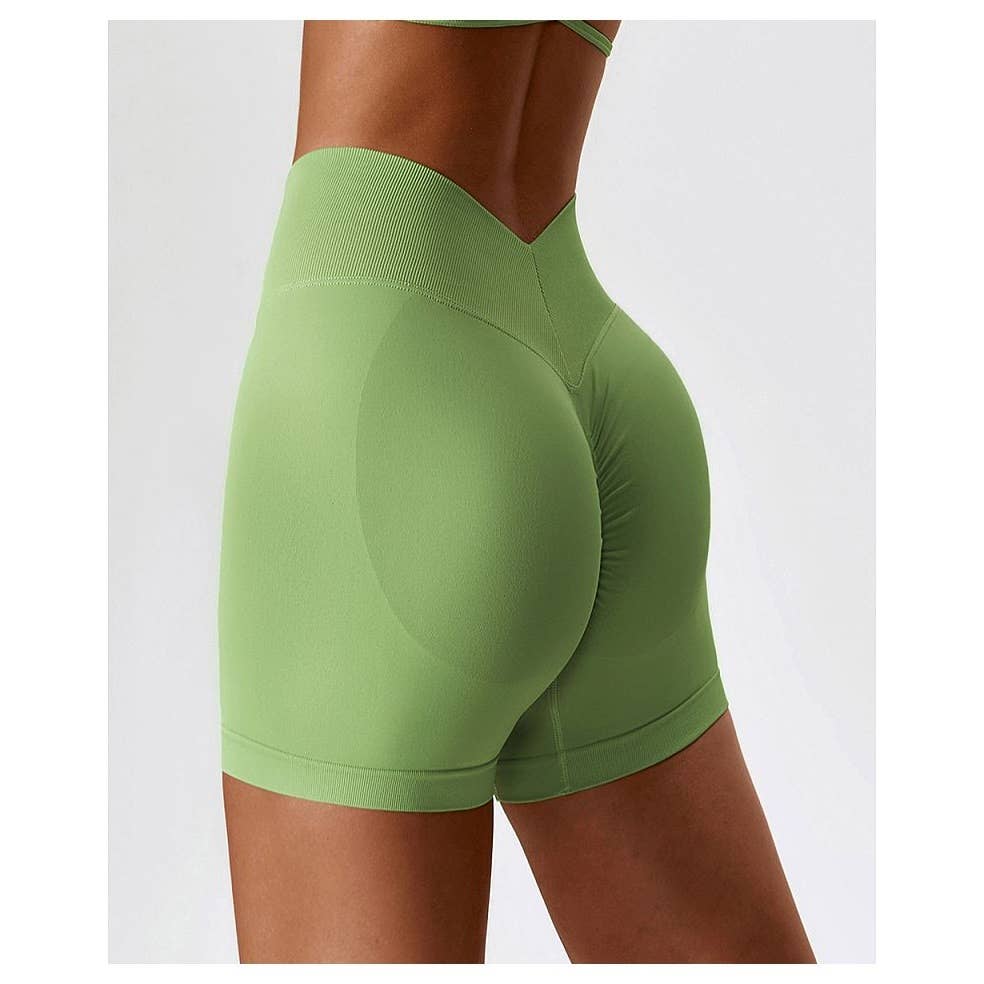 Solid Wide Waistband Slim Fit Sports Bodycon Short