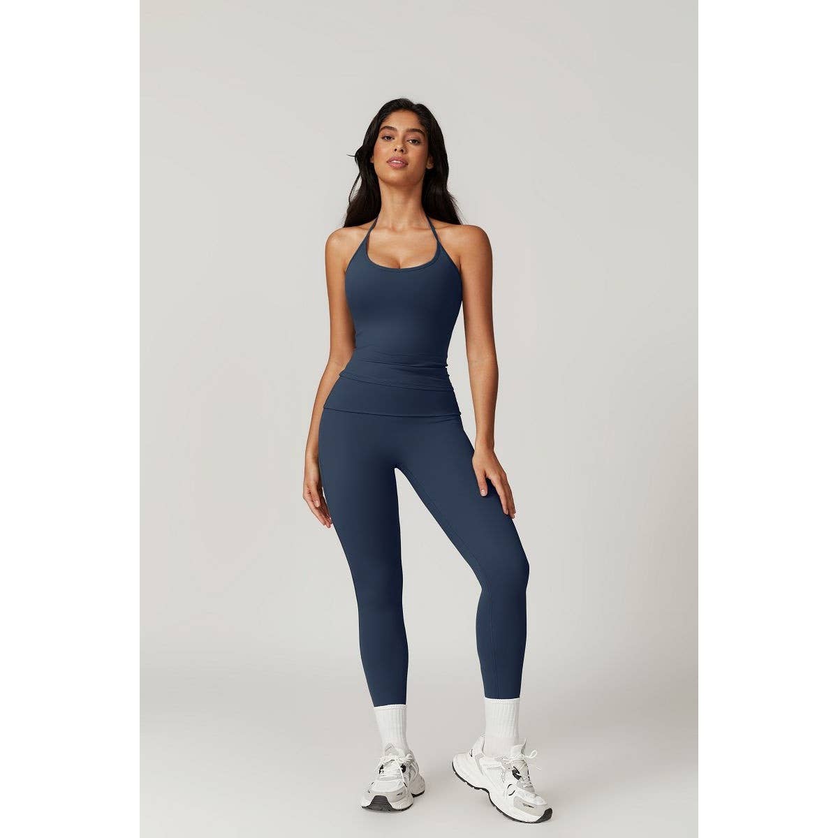 Solid Yoga Gym Fit High Ecastic Legging