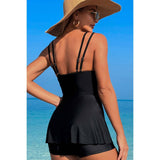 Square Neck Bottom Mesh Two Piece Swimsuit