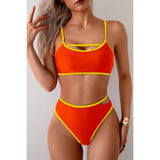 Square Neck Cut Out Two Pieces Bikini