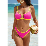 Two Pieces Pleated Cut Out High Cut Bikini