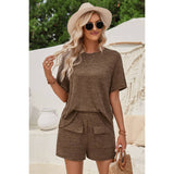 Two Pieces Pocket Trim Solid Loose Fit Sets - Elings