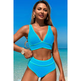 Two Pieces V Neck Bikini Brief Bottom Swimsuit