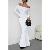 Off Shoulder Fit Bodycon Wrap Fishtail Full Dress | Dress - Women's | bodycon, Dress, maxi dress | Elings