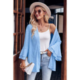 Hollow Out Solid Sleeve Hem Ruffle Light Cardigan | Cardigan - Women's | cardigan | Elings