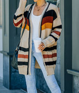 Long Sleeve Open Front Striped Cardigan | Cardigan - Women's | final sale, Sale | Elings