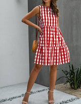 Trendy Plaid A-Line Midi Dress | Dress - Women's | above the knee, Dress | Elings