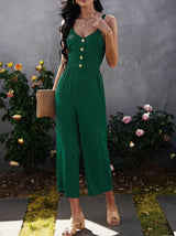 V Neck Sleeveless Back Tie Jumpsuit | Jumpsuit - Women's | 2023, jumpsuit, Jumpsuit and Romper, New Arrivals | Elings