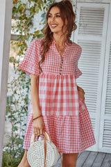 Chic Plaid Midi Dress | Dress - Women's | 2024, above the knee, Clearance, Dress | Elings