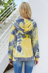 Trendy Tie Dye Zip Hoodie