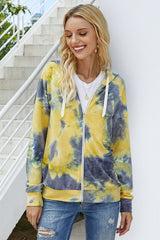 Trendy Tie Dye Zip Hoodie