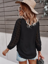 Silk Chiffon Puff Sleeve Blouse