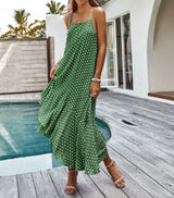 Boho Chic Polka-dot Sleeveless Dress | Dress - Women's | 2024, Clearance, Dress, maxi dress | Elings