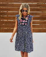 Boho Chic Floral Dot Dress